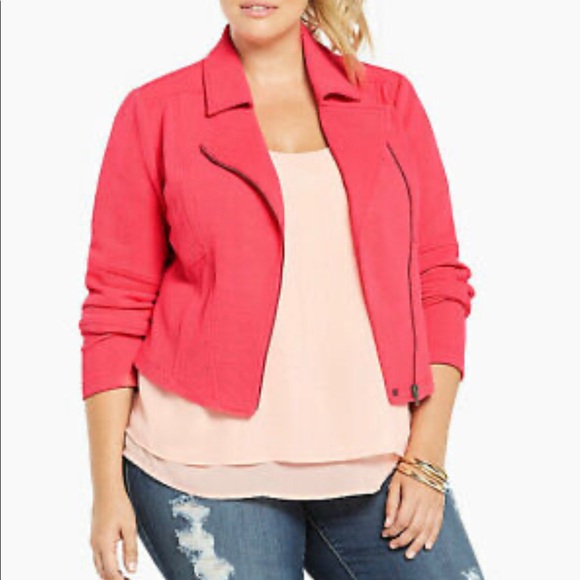 Torrid pink waffle-textured motor jacket size 2X - Picture 5 of 10